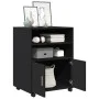 Engineered wood black wheeled cabinet 60x48x81 cm by , Filing cabinets - Ref: Foro24-853165, Price: 95,81 €, Discount: %