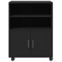 Engineered wood black wheeled cabinet 60x48x81 cm by , Filing cabinets - Ref: Foro24-853165, Price: 95,81 €, Discount: %