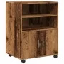 Armario con ruedas madera de ingeniería envejecida 60x48x81 cm de , Armarios archivadores - Ref: Foro24-853171, Precio: 90,59...