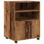 Armario con ruedas madera de ingeniería envejecida 60x48x81 cm de , Armarios archivadores - Ref: Foro24-853171, Precio: 92,25...