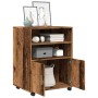 Armario con ruedas madera de ingeniería envejecida 60x48x81 cm de , Armarios archivadores - Ref: Foro24-853171, Precio: 92,25...
