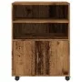 Armario con ruedas madera de ingeniería envejecida 60x48x81 cm de , Armarios archivadores - Ref: Foro24-853171, Precio: 90,59...