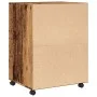 Armario con ruedas madera de ingeniería envejecida 60x48x81 cm de , Armarios archivadores - Ref: Foro24-853171, Precio: 90,59...