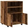 Armario con ruedas madera de ingeniería envejecida 60x48x81 cm de , Armarios archivadores - Ref: Foro24-853171, Precio: 90,59...