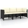 3-seater garden sofa with black synthetic rattan cushions by vidaXL, Modular outdoor sofas - Ref: Foro24-313513, Price: 207,3...