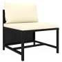 3-seater garden sofa with black synthetic rattan cushions by vidaXL, Modular outdoor sofas - Ref: Foro24-313513, Price: 207,3...