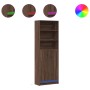 Aparador con LED madera ingeniería marrón roble 69x32,5x200 cm de , Aparadores - Ref: Foro24-3307911, Precio: 125,61 €, Descu...