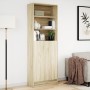Aparador con LED madera ingeniería roble Sonoma 69x32,5x200 cm de , Aparadores - Ref: Foro24-3307907, Precio: 154,72 €, Descu...