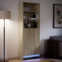 Aparador con LED madera ingeniería roble Sonoma 69x32,5x200 cm de , Aparadores - Ref: Foro24-3307907, Precio: 154,72 €, Descu...