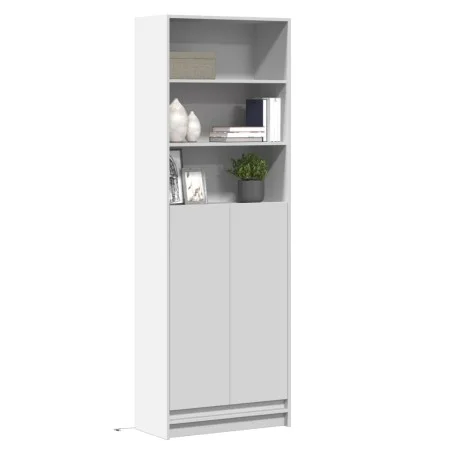 Aparador con LED madera de ingeniería blanco 69x32,5x200 cm de , Aparadores - Ref: Foro24-3307905, Precio: 124,78 €, Descuent...