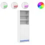 Aparador con LED madera de ingeniería blanco 69x32,5x200 cm de , Aparadores - Ref: Foro24-3307905, Precio: 124,78 €, Descuent...