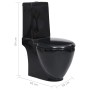 Inodoro WC redondo de cerámica con cisterna negro de vidaXL, Baños - Ref: Foro24-141136, Precio: 267,22 €, Descuento: %