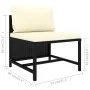 3-seater garden sofa with black synthetic rattan cushions by vidaXL, Modular outdoor sofas - Ref: Foro24-313513, Price: 207,3...