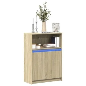 Aparador con LED madera de ingeniería roble Sonoma 72x34x100 cm de , Aparadores - Ref: Foro24-852161, Precio: 76,86 €, Descue...