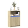Aparador con LED madera de ingeniería roble Sonoma 72x34x100 cm de , Aparadores - Ref: Foro24-852161, Precio: 78,26 €, Descue...