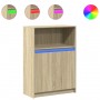 Aparador con LED madera de ingeniería roble Sonoma 72x34x100 cm de , Aparadores - Ref: Foro24-852161, Precio: 78,26 €, Descue...