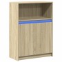 Aparador con LED madera de ingeniería roble Sonoma 72x34x100 cm de , Aparadores - Ref: Foro24-852161, Precio: 78,26 €, Descue...