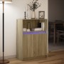 Aparador con LED madera de ingeniería roble Sonoma 72x34x100 cm de , Aparadores - Ref: Foro24-852161, Precio: 78,26 €, Descue...