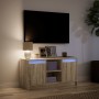 Mueble de TV LED madera de ingeniería roble Sonoma 100x34x50 cm de , Muebles TV - Ref: Foro24-852189, Precio: 84,53 €, Descue...