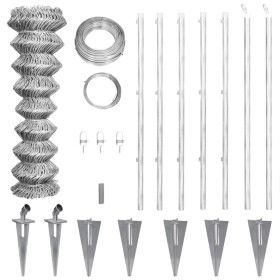 Valla metálica con estacas postes acero galvanizado 15x0,8 m de vidaXL, Paneles de vallas - Ref: Foro24-141502, Precio: 171,4...