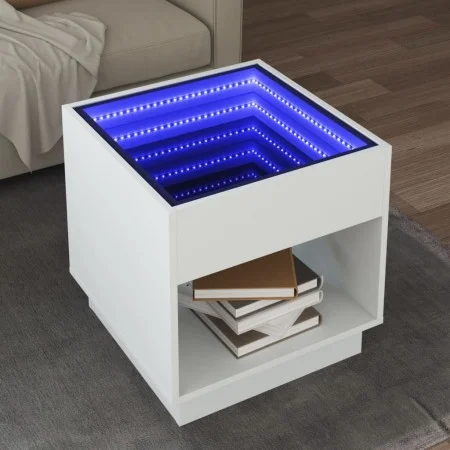 Mesa de centro con Infinity LED blanco 50x50x50 cm de , Mesas de centro - Ref: Foro24-847651, Precio: 84,77 €, Descuento: %