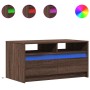 Mesa de centro con luces LED madera de ingeniería marrón roble de , Mesas de centro - Ref: Foro24-851997, Precio: 102,75 €, D...