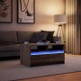 Mesa de centro con luces LED madera de ingeniería marrón roble de , Mesas de centro - Ref: Foro24-851997, Precio: 102,75 €, D...