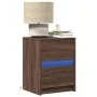 Nachttisch mit LED-Lichtern aus Eichen-Ingenieurholz in Braun. von , Nachttische - Ref: Foro24-852045, Preis: 50,92 €, Rabatt: %
