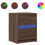 Nachttisch mit LED-Lichtern aus Eichen-Ingenieurholz in Braun. von , Nachttische - Ref: Foro24-852045, Preis: 50,92 €, Rabatt: %