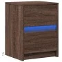 Nachttisch mit LED-Lichtern aus Eichen-Ingenieurholz in Braun. von , Nachttische - Ref: Foro24-852045, Preis: 50,92 €, Rabatt: %