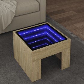 Mesa de centro con Infinity LED roble Sonoma 40x40x30 cm de , Mesas de centro - Ref: Foro24-847597, Precio: 57,20 €, Descuent...