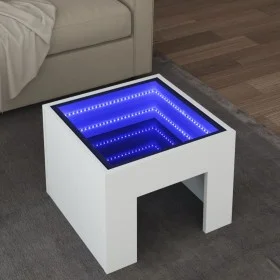 Mesa de centro con LED Infinity blanca 40x40x30 cm de , Mesas de centro - Ref: Foro24-847595, Precio: 63,03 €, Descuento: %
