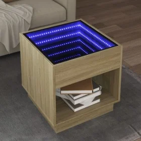 Mesa de centro con Infinity LED roble Sonoma 50x50x50 cm de , Mesas de centro - Ref: Foro24-847653, Precio: 81,84 €, Descuent...