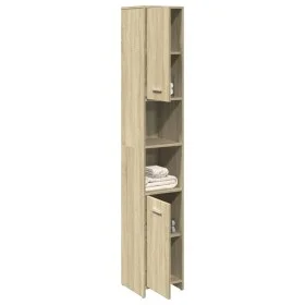Badezimmerschrank aus Sperrholz in Eichenholzfarbe, 30x30x183,5 cm. von , Badezimmermöbel - Ref: Foro24-849602, Preis: 69,14 ...