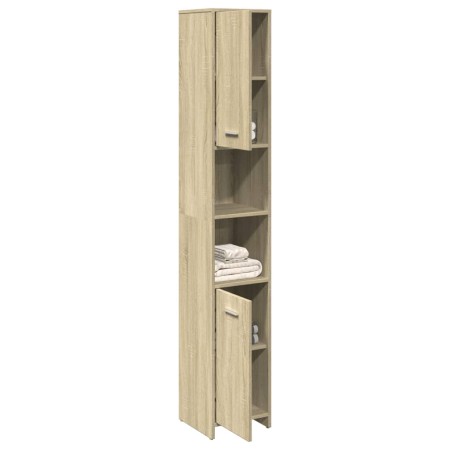 Armario de baño madera contrachapada color roble 30x30x183,5 cm de , Muebles de baño - Ref: Foro24-849602, Precio: 70,62 €, D...