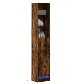 Aparador con LED madera ingeniería roble ahumado 36x32,5x200 cm de , Aparadores - Ref: Foro24-852128, Precio: 77,83 €, Descue...