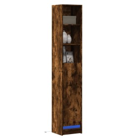 Aparador con LED madera ingeniería roble ahumado 36x32,5x200 cm de , Aparadores - Ref: Foro24-852128, Precio: 78,78 €, Descue...