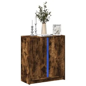 Aparador con LED madera ingeniería roble ahumado 77x34x85 cm de , Aparadores - Ref: Foro24-852135, Precio: 74,33 €, Descuento: %