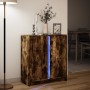 Aparador con LED madera ingeniería roble ahumado 77x34x85 cm de , Aparadores - Ref: Foro24-852135, Precio: 75,30 €, Descuento: %