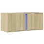Mueble de TV de pared con luces LED roble Sonoma 80x31x35 cm de , Muebles TV - Ref: Foro24-852259, Precio: 47,08 €, Descuento: %