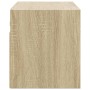 Mueble de TV de pared con luces LED roble Sonoma 80x31x35 cm de , Muebles TV - Ref: Foro24-852259, Precio: 47,08 €, Descuento: %