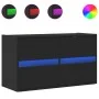 Mueble de TV de pared con luces LED negro 80x31x45 cm de , Muebles TV - Ref: Foro24-852286, Precio: 67,12 €, Descuento: %