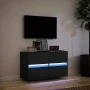 Mueble de TV de pared con luces LED negro 80x31x45 cm de , Muebles TV - Ref: Foro24-852286, Precio: 67,12 €, Descuento: %