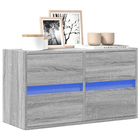 Mueble de TV de pared con luces LED gris Sonoma 80x31x45 cm de , Muebles TV - Ref: Foro24-852290, Precio: 69,87 €, Descuento: %