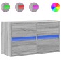 Mueble de TV de pared con luces LED gris Sonoma 80x31x45 cm de , Muebles TV - Ref: Foro24-852290, Precio: 69,87 €, Descuento: %