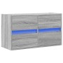 Mueble de TV de pared con luces LED gris Sonoma 80x31x45 cm de , Muebles TV - Ref: Foro24-852290, Precio: 69,87 €, Descuento: %