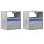 Muebles TV de pared luces LED 2 uds gris hormigón 41x31x45 cm de , Muebles TV - Ref: Foro24-852320, Precio: 84,74 €, Descuent...