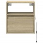 Mueble de TV de pared con luces LED roble Sonoma 41x31x45 cm de , Muebles TV - Ref: Foro24-852317, Precio: 48,28 €, Descuento: %