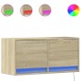 Mueble de TV de pared con luces LED roble Sonoma 80x31x35 cm de , Muebles TV - Ref: Foro24-852357, Precio: 56,62 €, Descuento: %