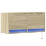 Mueble de TV de pared con luces LED roble Sonoma 80x31x35 cm de , Muebles TV - Ref: Foro24-852357, Precio: 56,62 €, Descuento: %